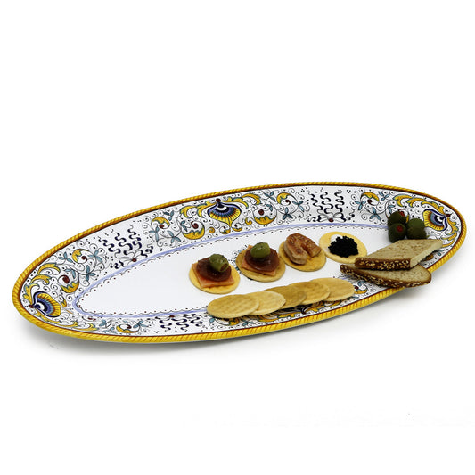 PAVOVE DELUXE: Fish/Hors d'Oeuvres Oval Narrow Platter - Artistica.com