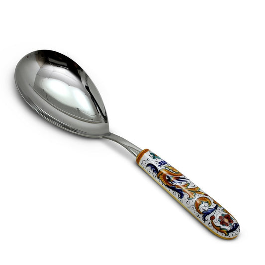 RAFFAELLESCO DELUXE: Serving 'Risotto' Spoon Ladle with 18/10 stainless steel cutlery. - DERUTA OF ITALY