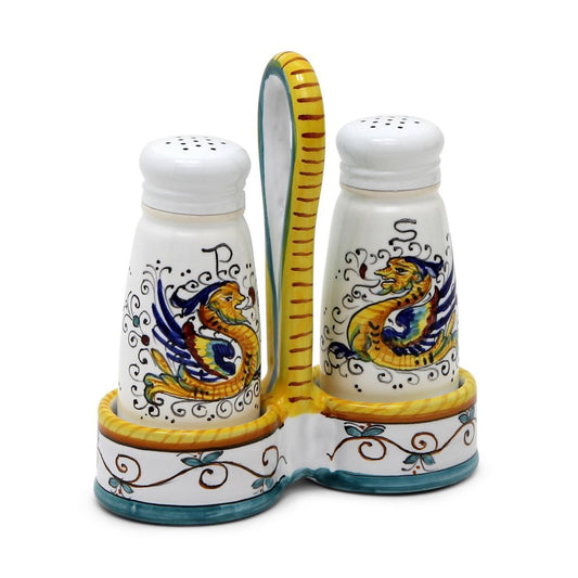 RAFFAELLESCO: Salt and Pepper Cruet - DERUTA OF ITALY