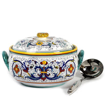 RICCO DERUTA: Round Soup Tureen with Metal Ladle - DERUTA OF ITALY