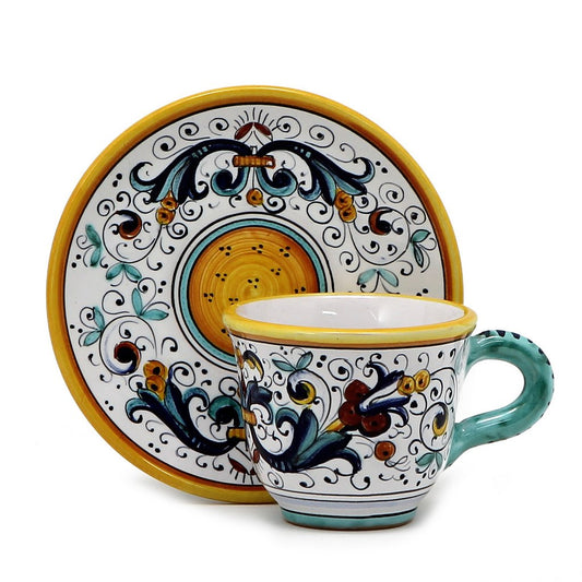 RICCO DERUTA: Espresso cup and Saucer - DERUTA OF ITALY