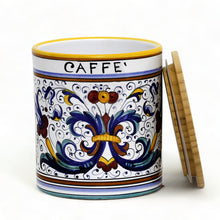 RICCO DERUTA DELUXE: NEW! Canister with Bamboo sealing Lid - 'CAFFE' (Coffee)