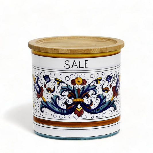 RICCO DERUTA DELUXE: NEW! Canister with Bamboo Lid - 'SALE' (Salt)