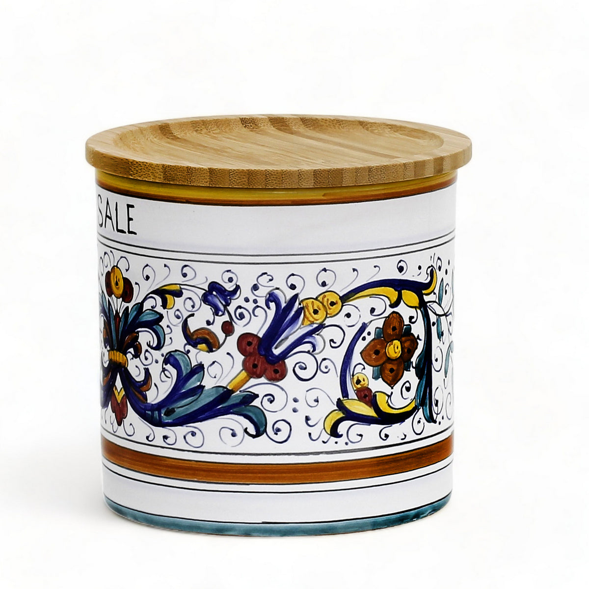 RICCO DERUTA DELUXE: NEW! Canister with Bamboo sealing Lid - 'SALE' (Salt)