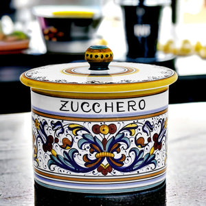 RICCO DERUTA DELUXE: Canister with Ceramic Lid - 'ZUCCHERO' (Sugar)