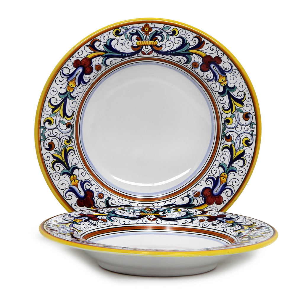 RICCO DERUTA: Rim Pasta Soup plate (White Center) - DERUTA OF ITALY