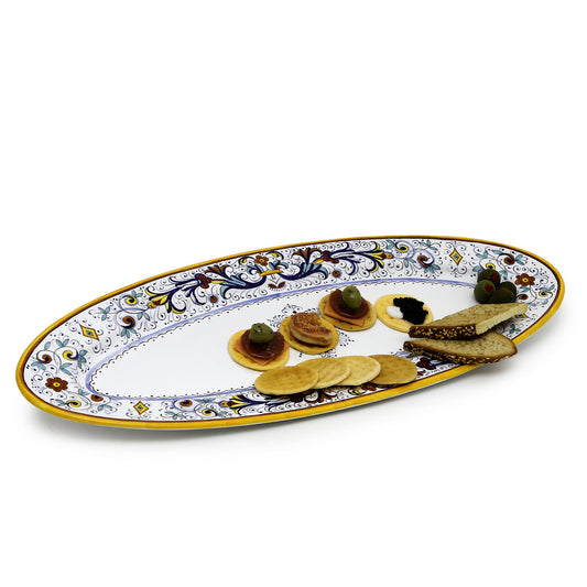 RICCO DERUTA DELUXE: Fish/Hors d'Oeuvres Oval Narrow Platter - Artistica.com