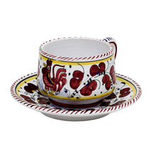 ORVIETO RED ROOSTER: Cup and Saucer