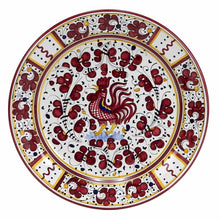 ORVIETO RED ROOSTER: Charger Buffet Platter - DERUTA OF ITALY