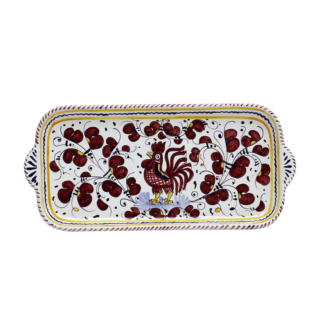 ORVIETO RED ROOSTER: Rectangular Tray