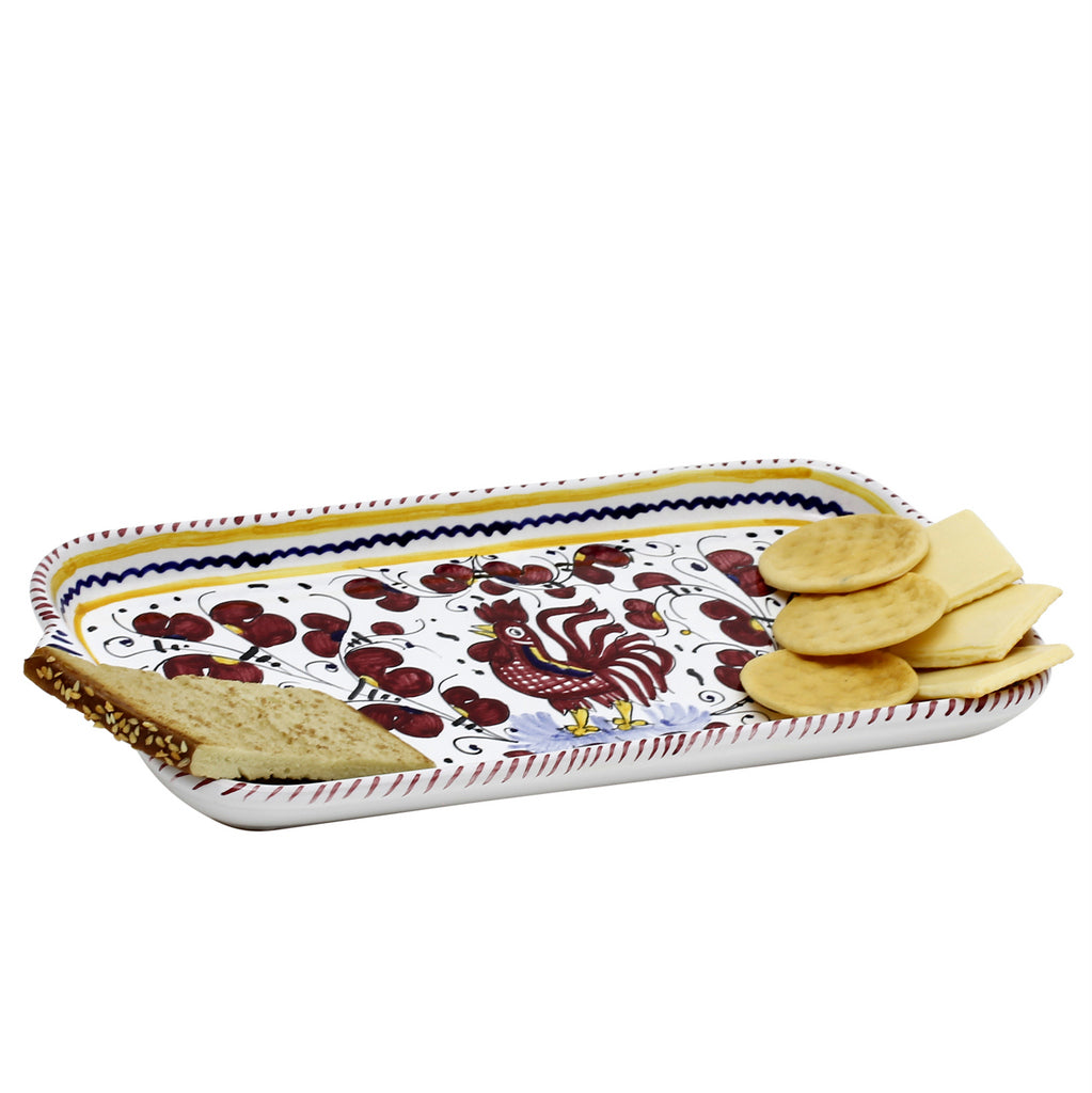 ORVIETO RED ROOSTER: Rectangular Tray