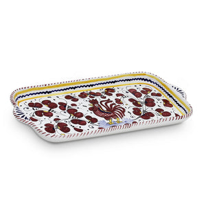 ORVIETO RED ROOSTER: Rectangular Tray