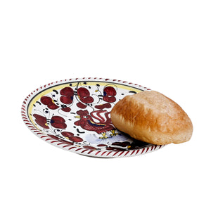 ORVIETO RED ROOSTER: Canape Plate - 7" Diam. Saucer