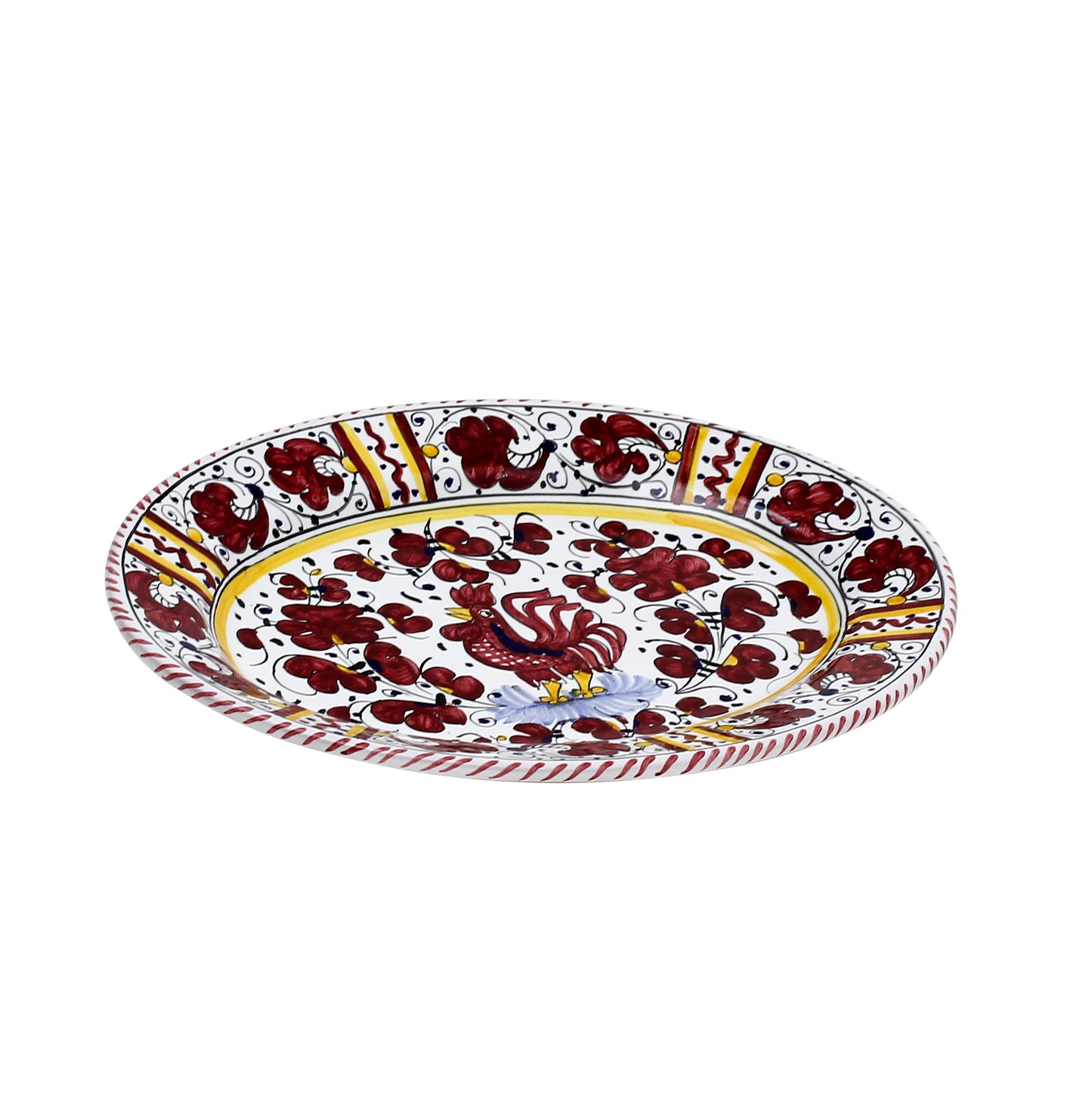 ORVIETO RED ROOSTER: Oval Plate