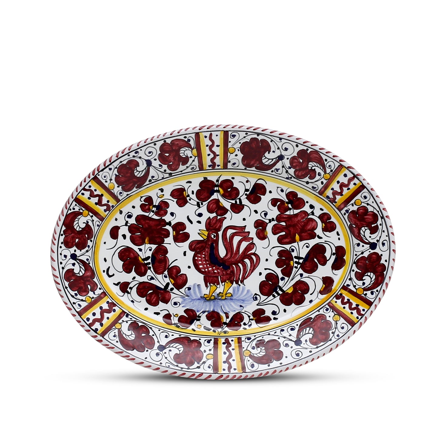 ORVIETO RED ROOSTER: Oval Plate [CARBONE SPECIAL]