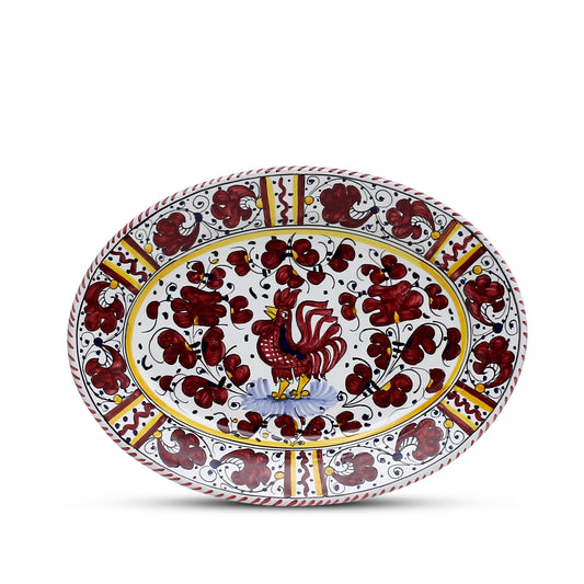 ORVIETO RED ROOSTER: Oval Plate [CARBONE SPECIAL]