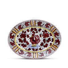 ORVIETO RED ROOSTER: Oval Plate